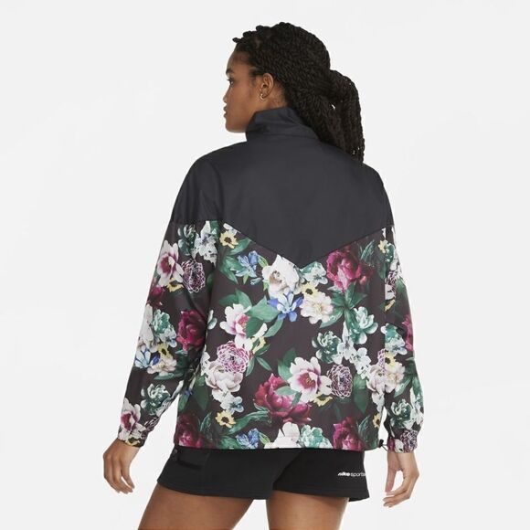 Nike Sportswear NSW Floral Windbreaker Jacket Blak - Picture 2 of 6